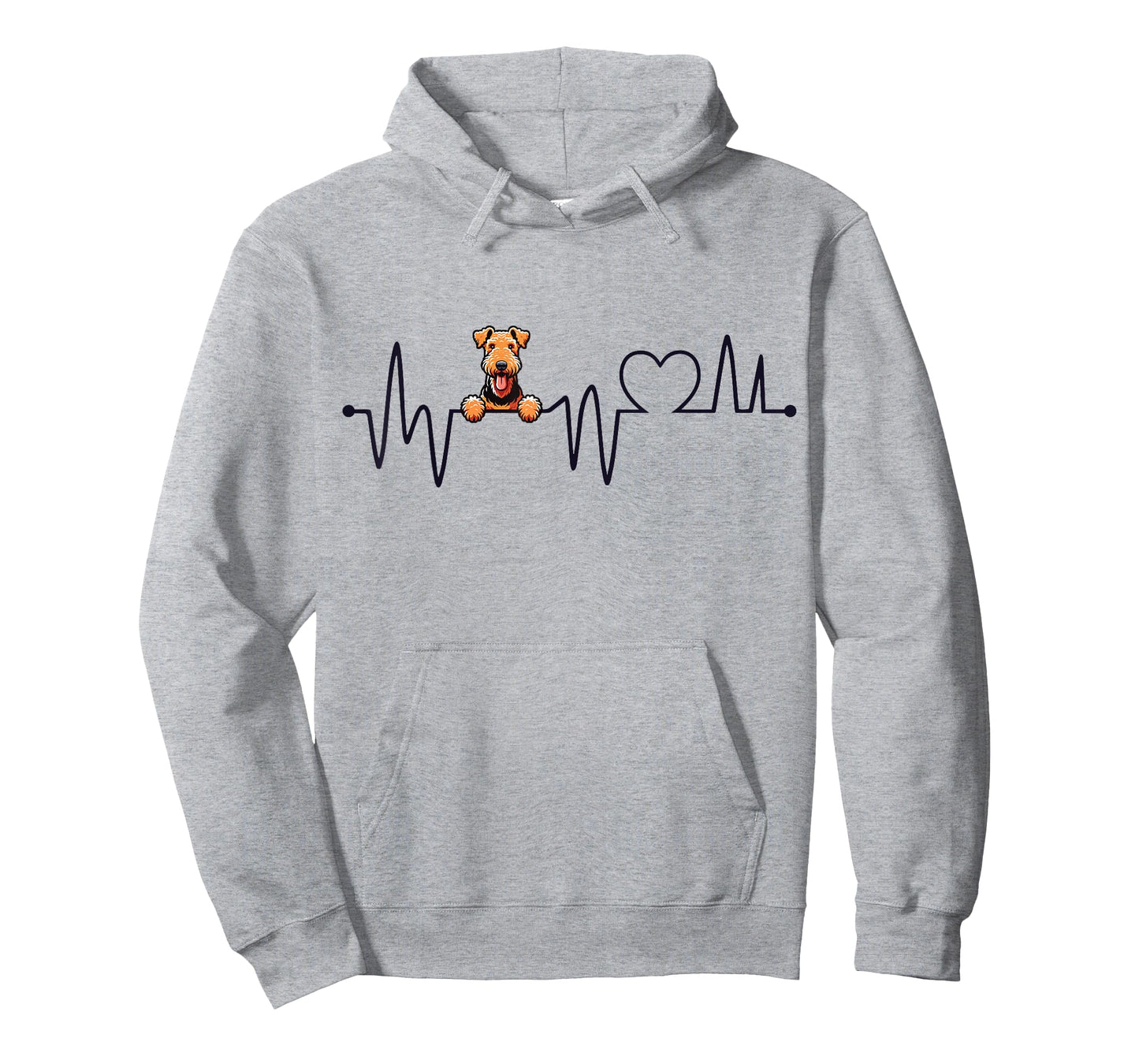 Airedale Terrier Heartbeat - Men Women Kids Airedale Lover T-Shirt