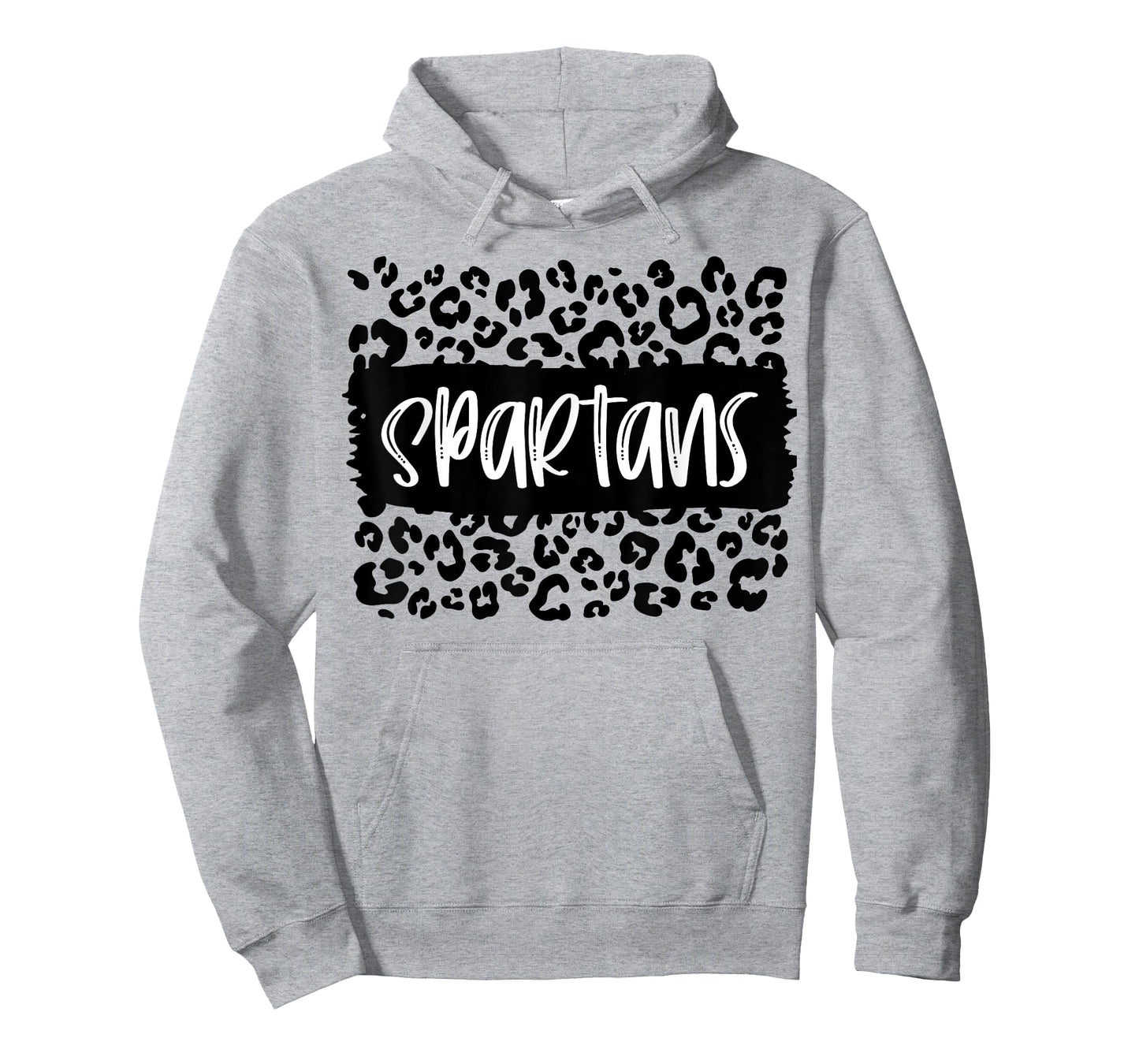 Spartans Team Mascot School Spirit Game Night Leopard Print T-Shirt