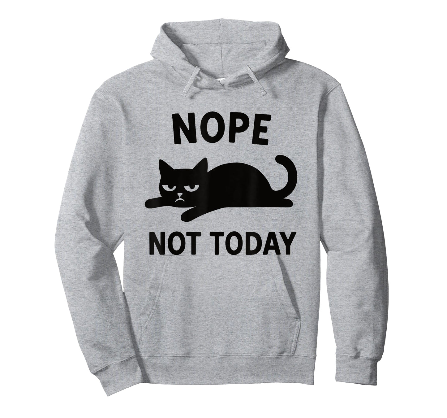 Funny Lazy Black Cat Nope Not Today Quote Men Women Kids T-Shirt