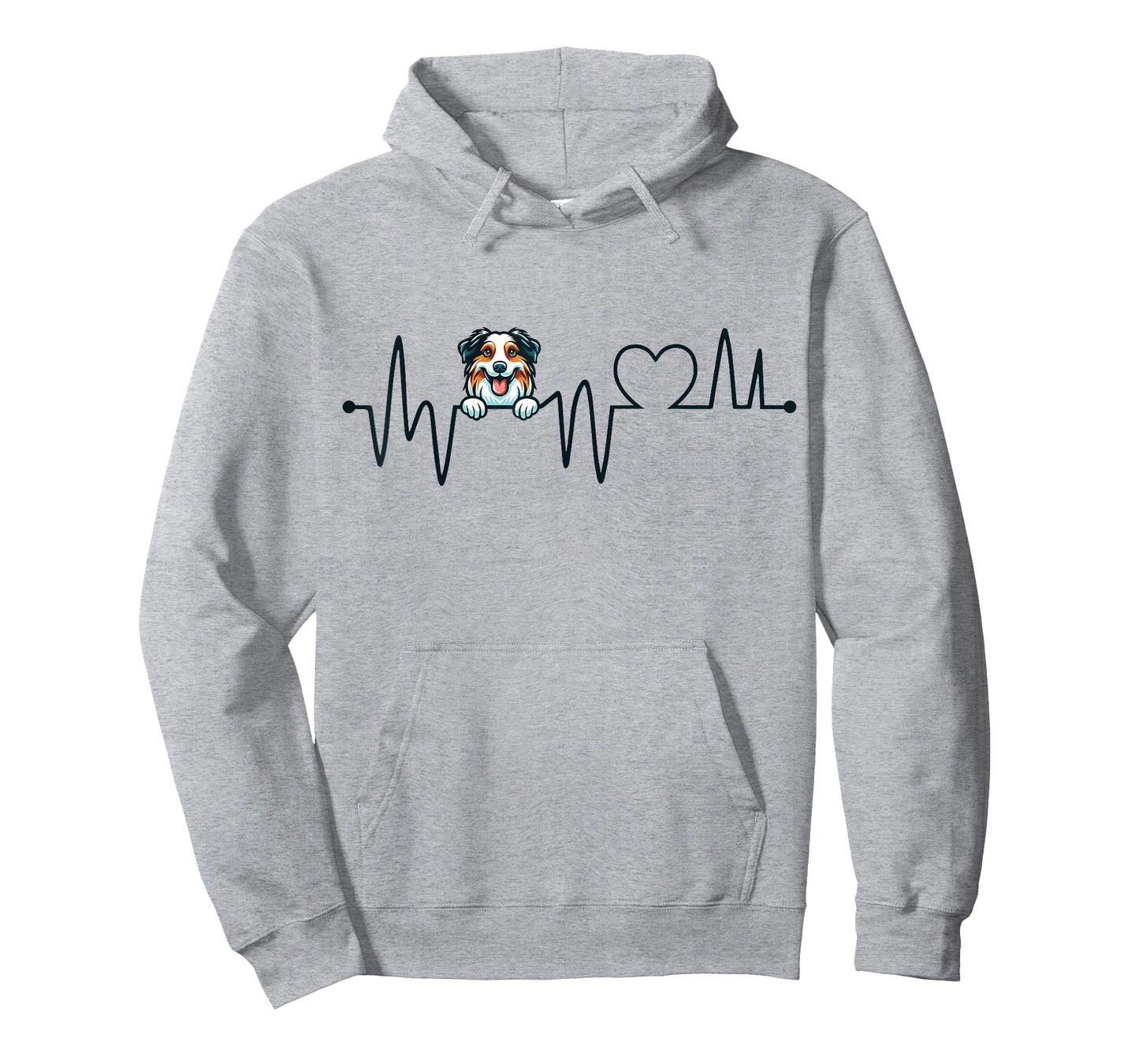 Australian Shepherd Heartbeat - Men Women Kids Aussie Lover T-Shirt