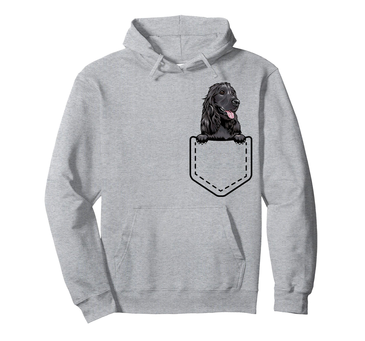 Funny Peeking Black Cocker Spaniel Inside Pocket Dog Owner T-Shirt