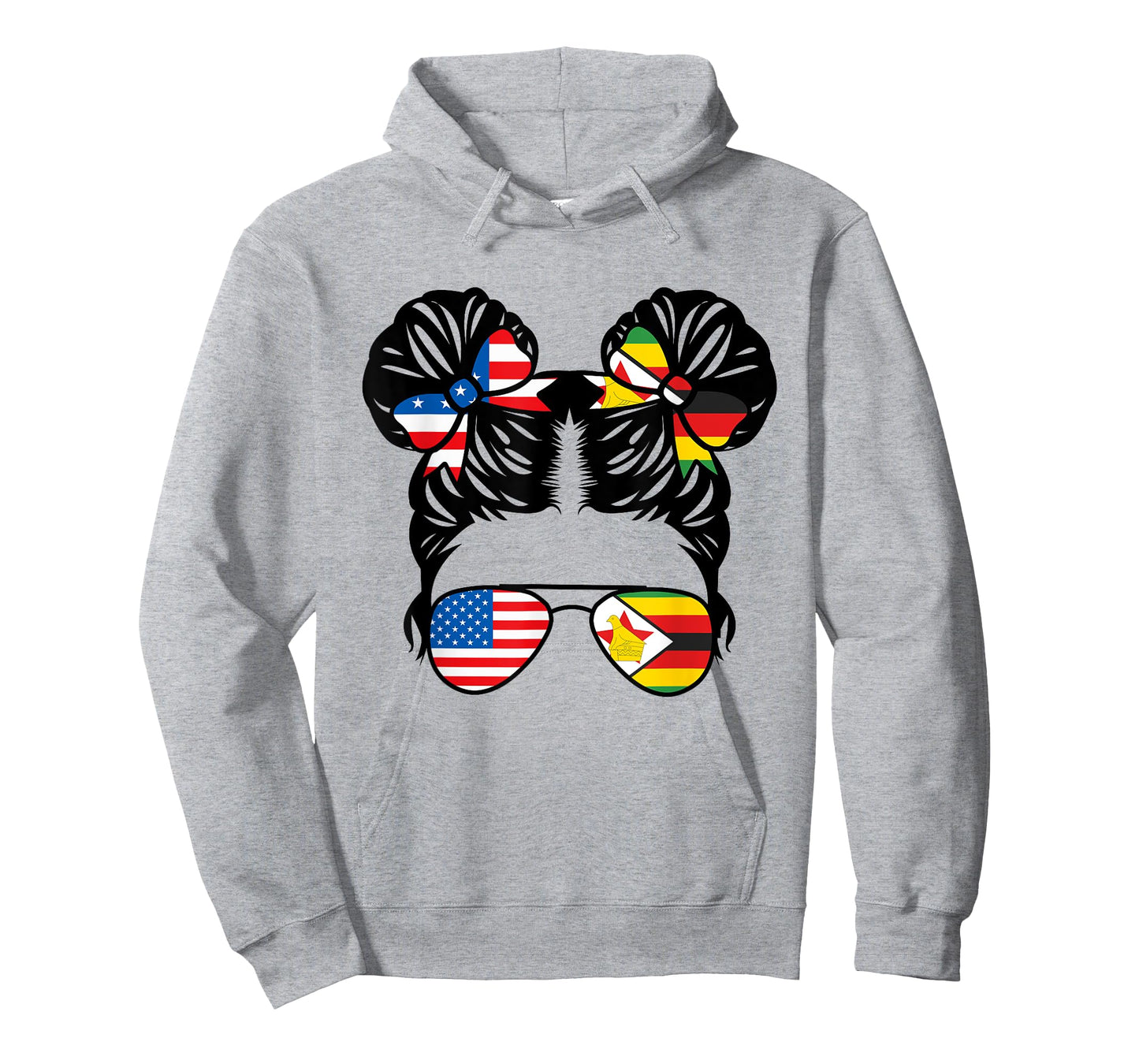 Half American Zimbabwean Girl USA Zimbabwe Flag Patriot T-Shirt