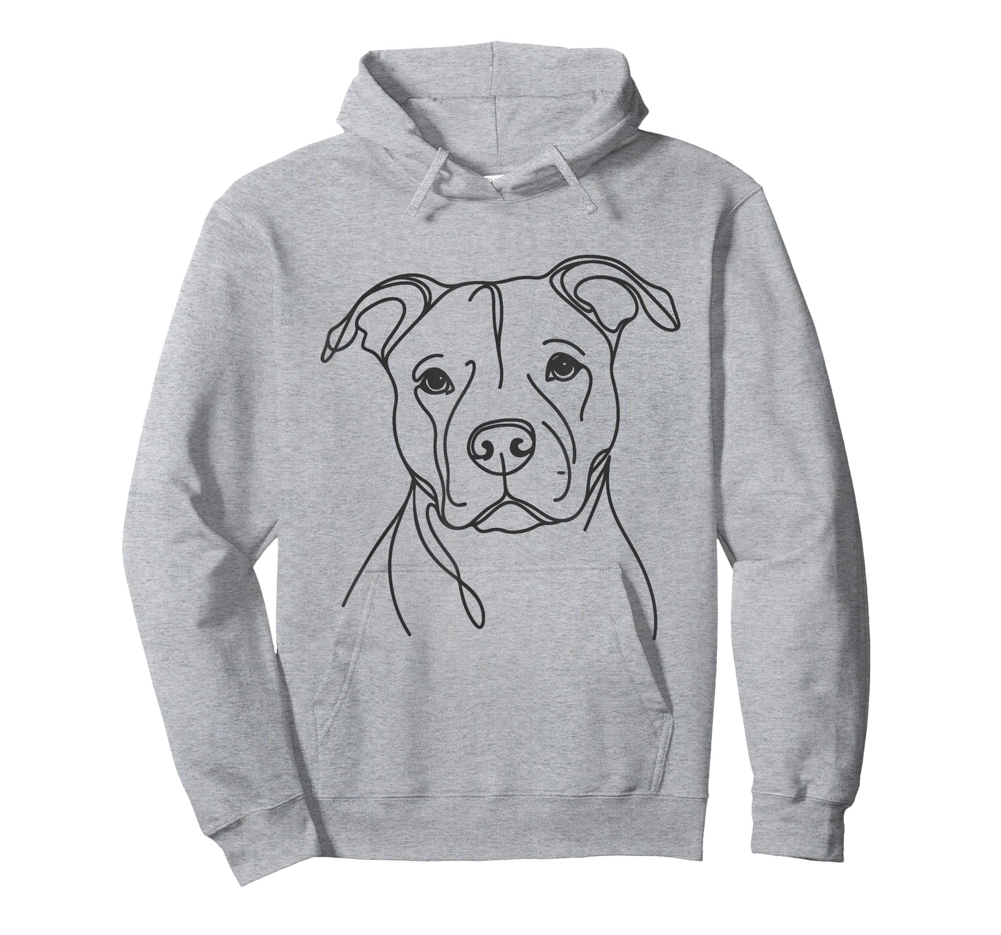 Line Art Dad Mom Dog - Pitbull T-Shirt
