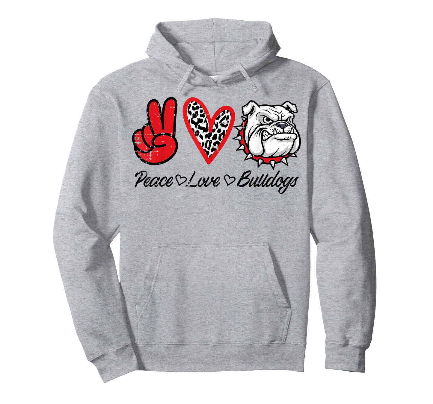 Peace Love Bulldog Men Kids Boys Girls Youth Women Teen T-Shirt