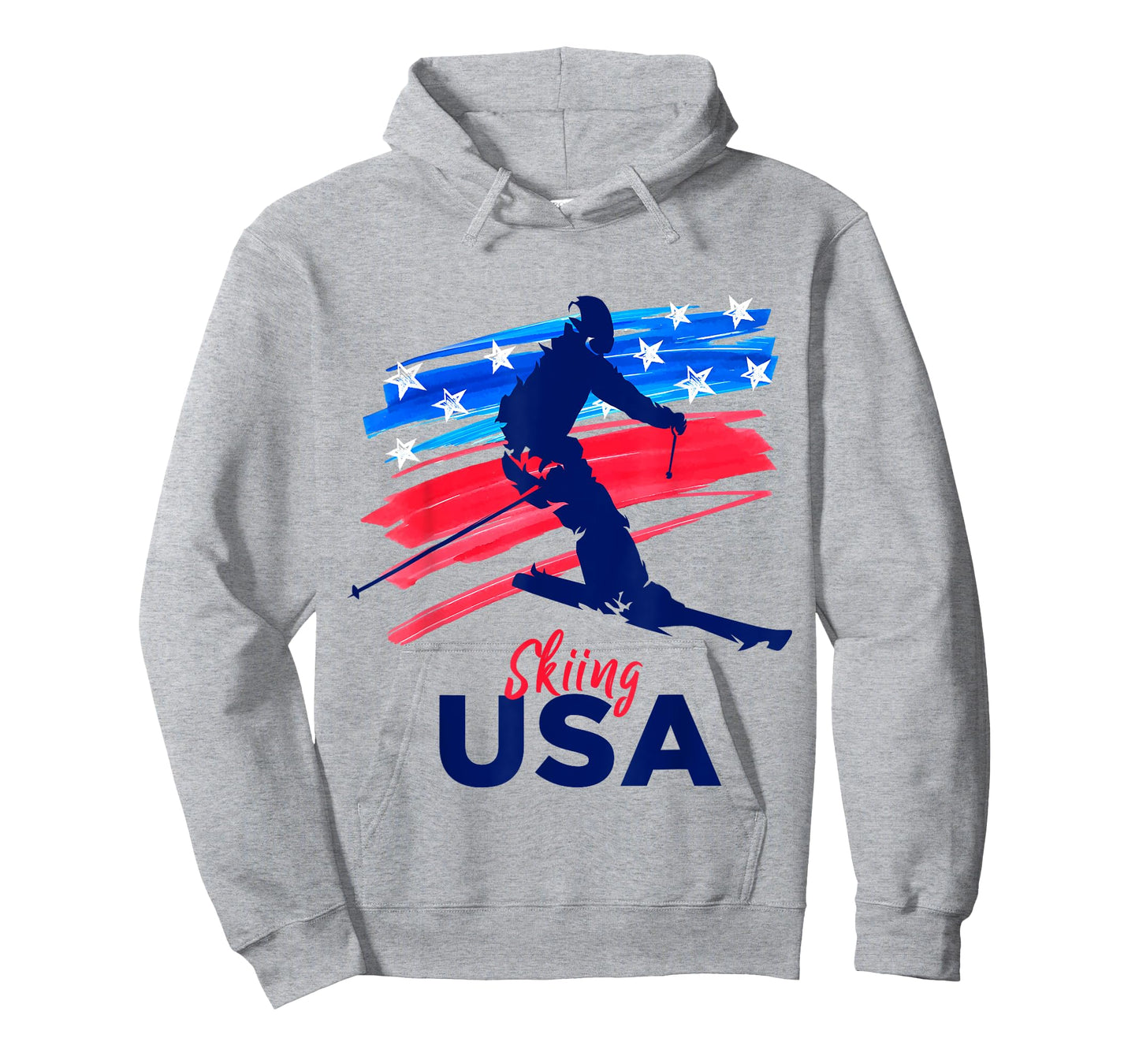 Skiing USA Support the Team Tshirt USA Flag Ski Winter T-Shirt