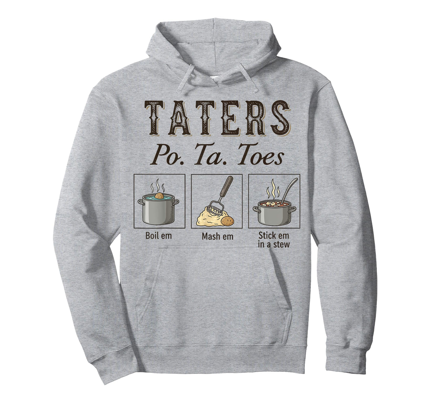 Taters Retro Potatoes Funny Potato Boil Em Mash Em Chef T-Shirt