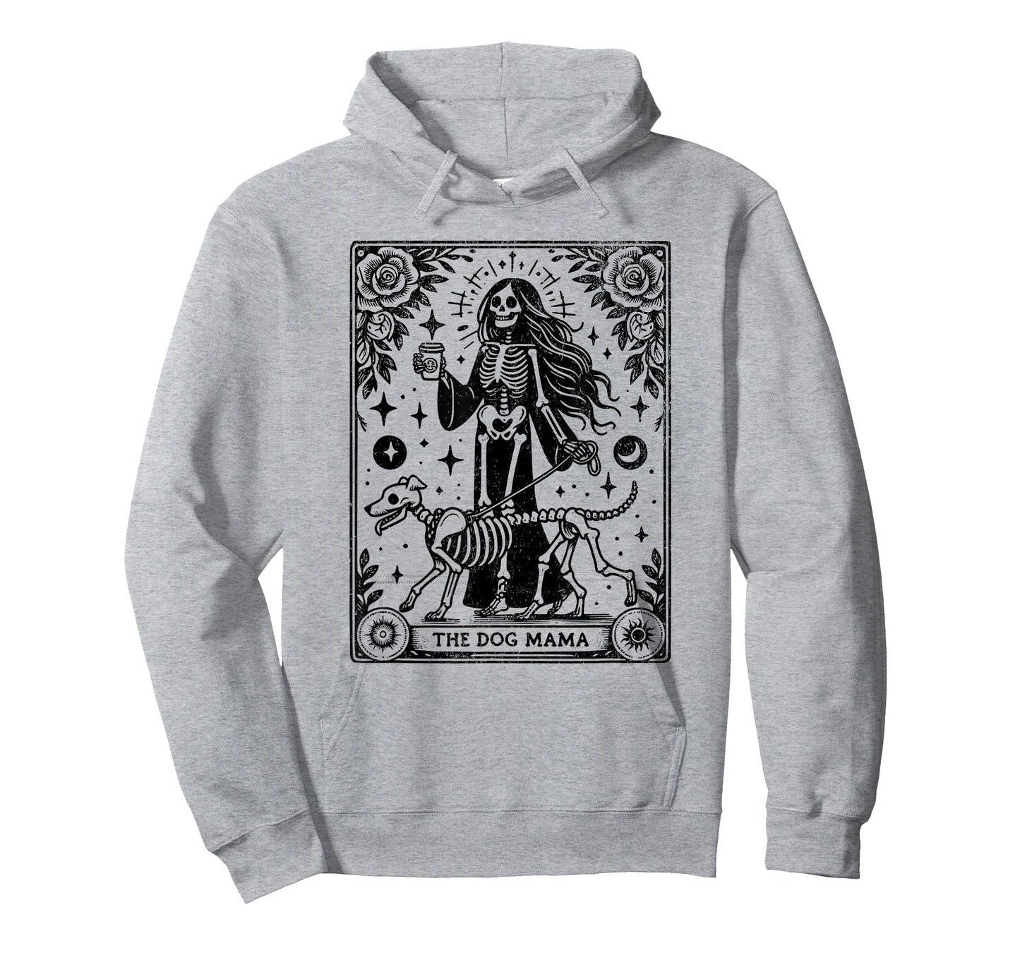 The Dog Mama Tarot Card Funny Skeleton Dog Mom Mother's Day T-Shirt for Men Women