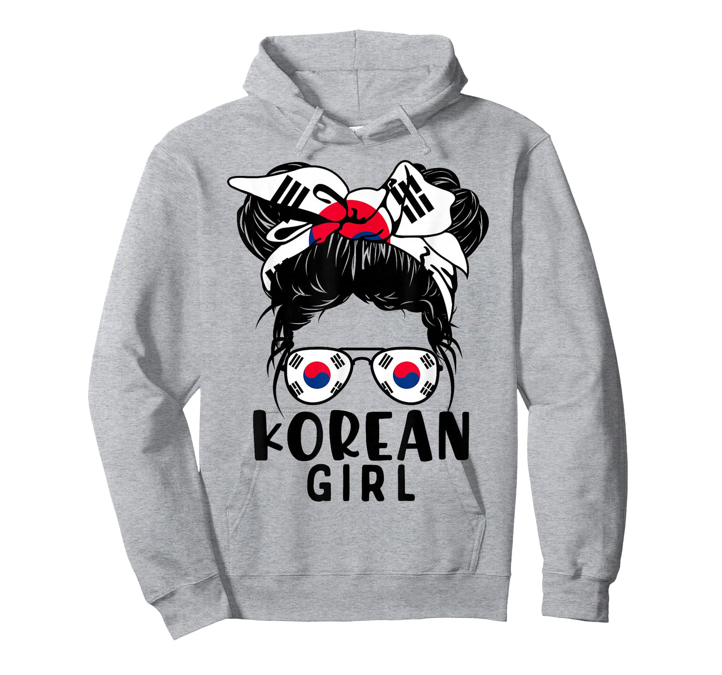 Korean Girl Messy Hair Korea Pride Patriotic Womens Kids T-Shirt