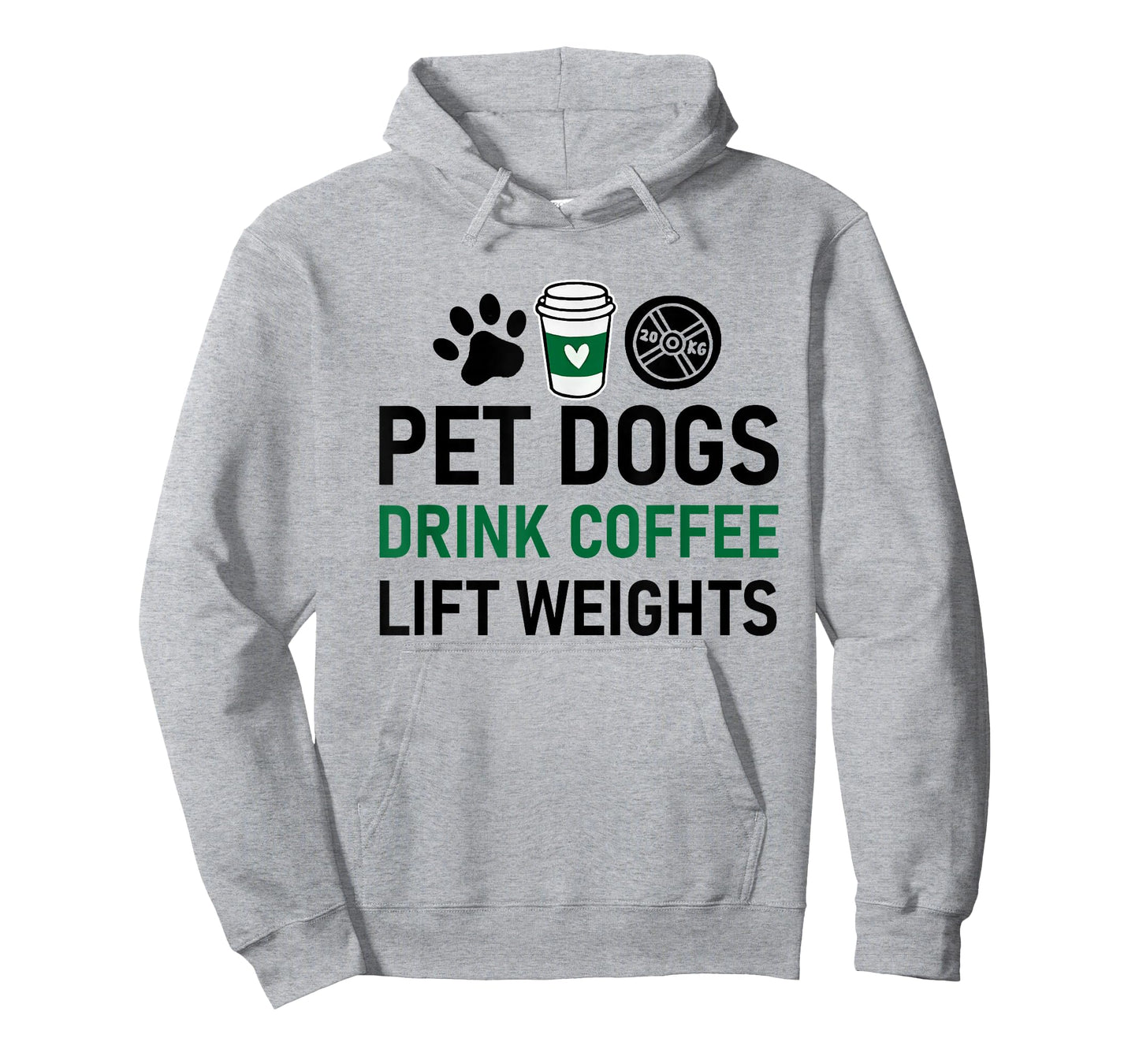 Pet Dogs Drink Coffee Lift Weights Funny Gym Workout T-Shirt