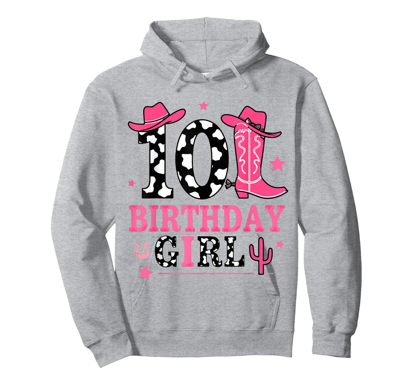 Girls 10th Birthday Kids Cowgirl Birthday Decor Party T-Shirt
