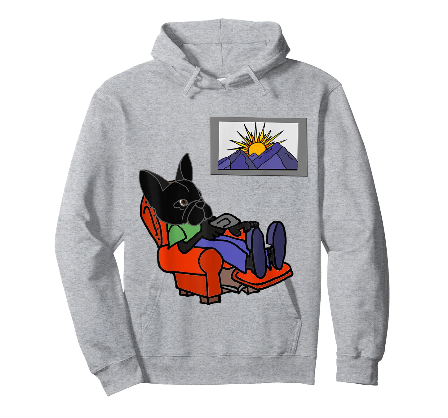 Smileteespetsa Funny Black French Bulldog Dog Watching TV Men Women Kids T-Shirt