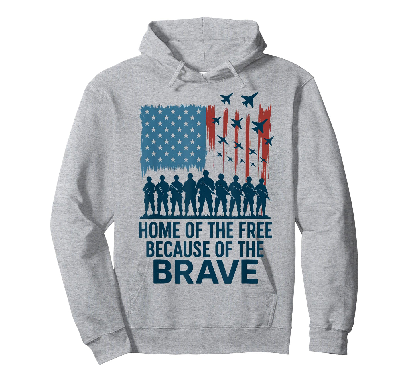 Home of The Free Because of The Brave Patriotic US Flag T-Shirt