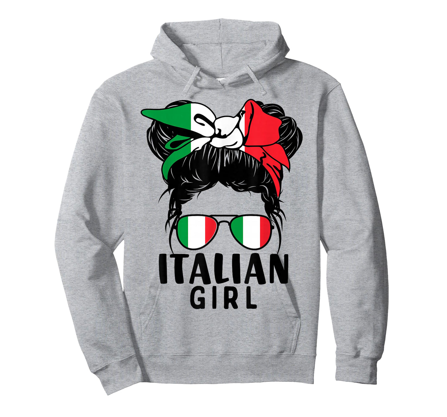 Italian Girl Messy Hair Italy Pride Patriotic Womens Kids T-Shirt