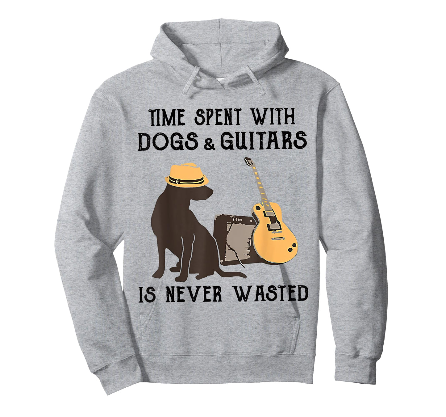 Time Spent With Dog And Guitars Is Never Wasted Saying T-Shirt for Men Women Girls Kids