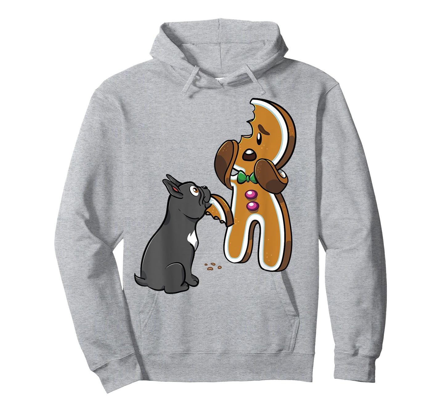 Funny Frenchie Xmas Tees French Bulldog Gingerbread Man Christmas Unisex Adult T-Shirt Blue Small