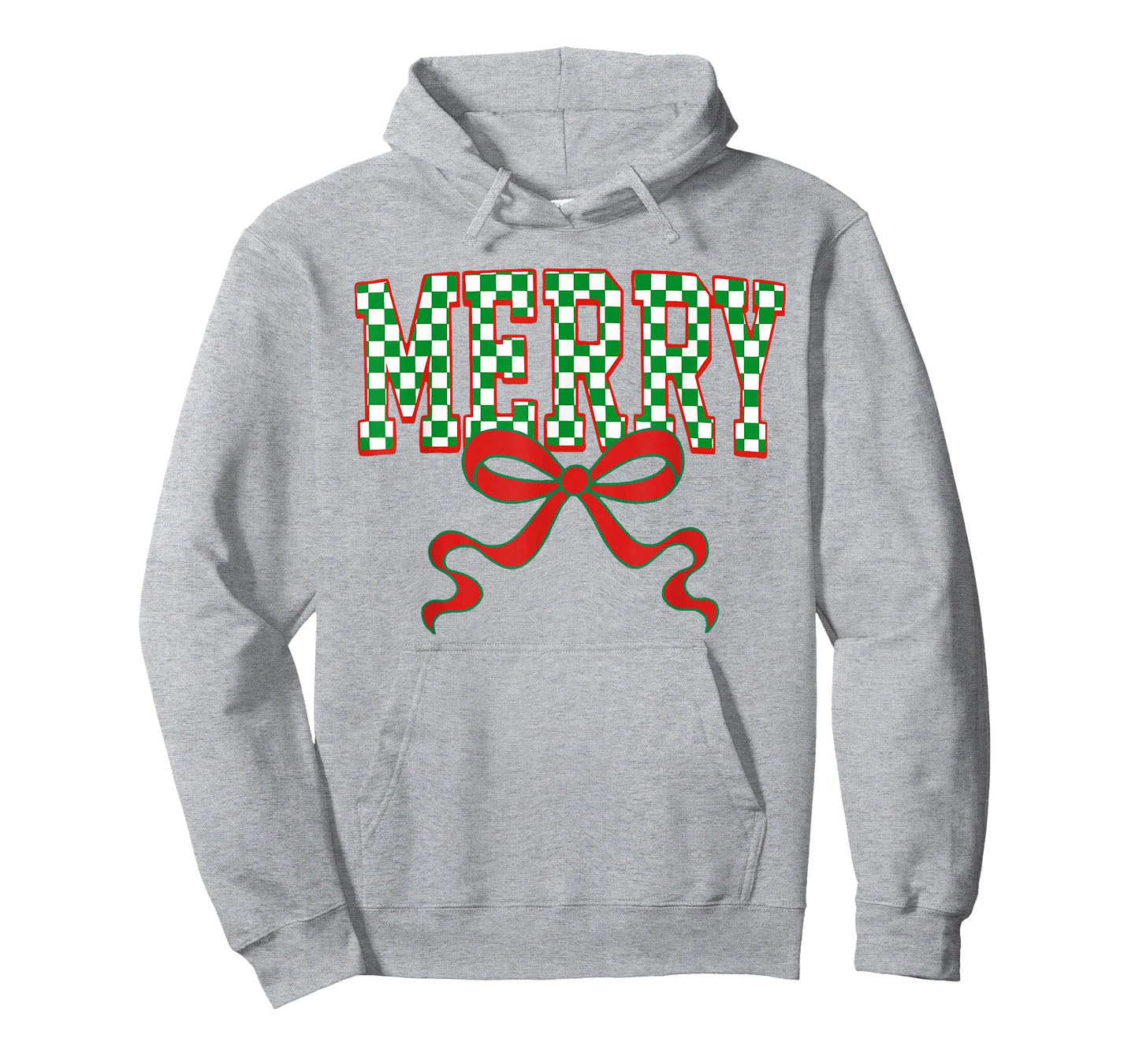 Merry Christmas Checkered Preppy Coquette Bow Xmas Holiday T-Shirt