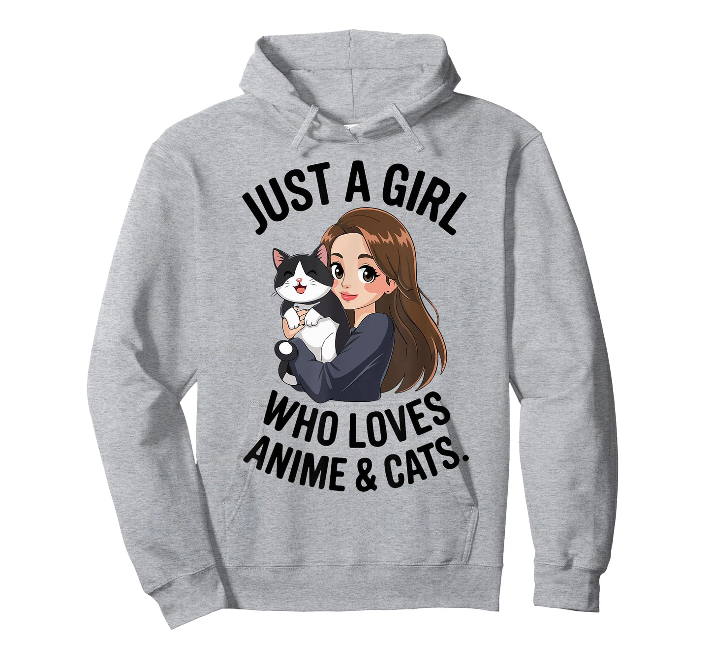 Just A Girl Who Loves Anime & Tuxedo Cats Cute Mama Mom Teen T-Shirt