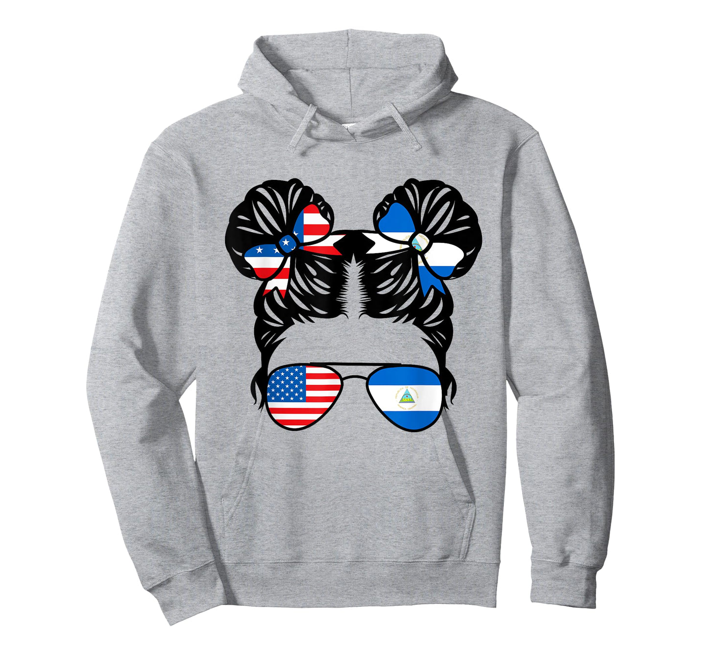Half American Nicaraguan Girl USA Nicaragua Flag Patriot T-Shirt