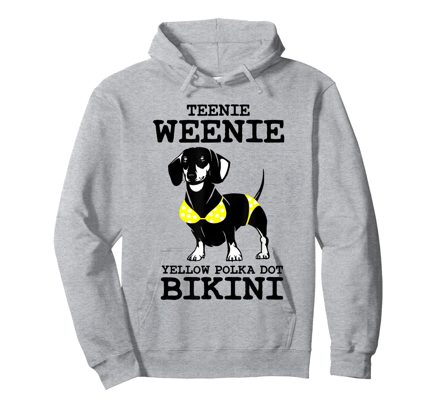 Funny Dachshund Teenie Weenie Yellow Polka Dot Bikini T-Shirt