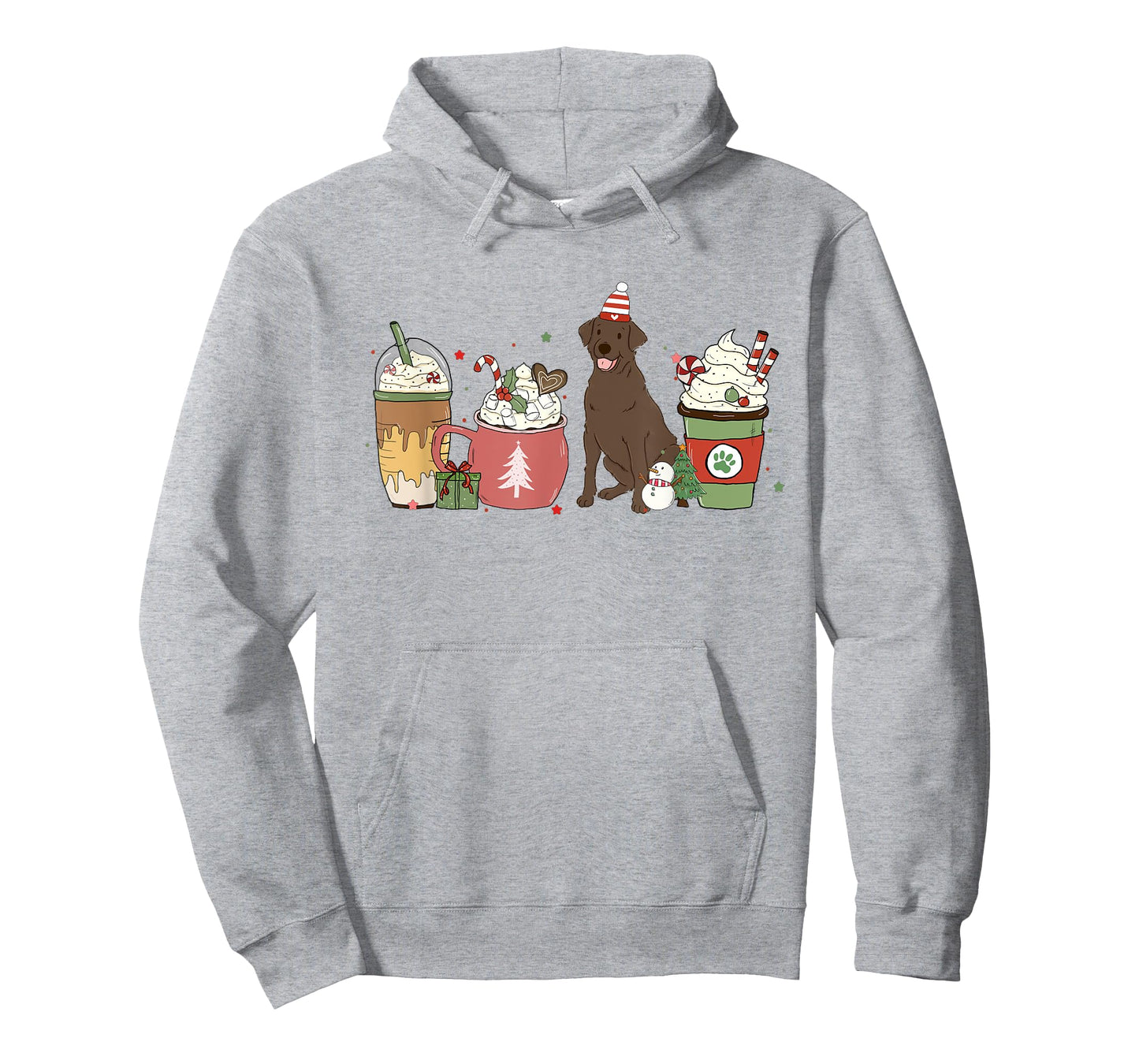 Chocolate Lab Coffee Latte Winter Christmas Dog Mom Holiday T-Shirt for Men Women Kids