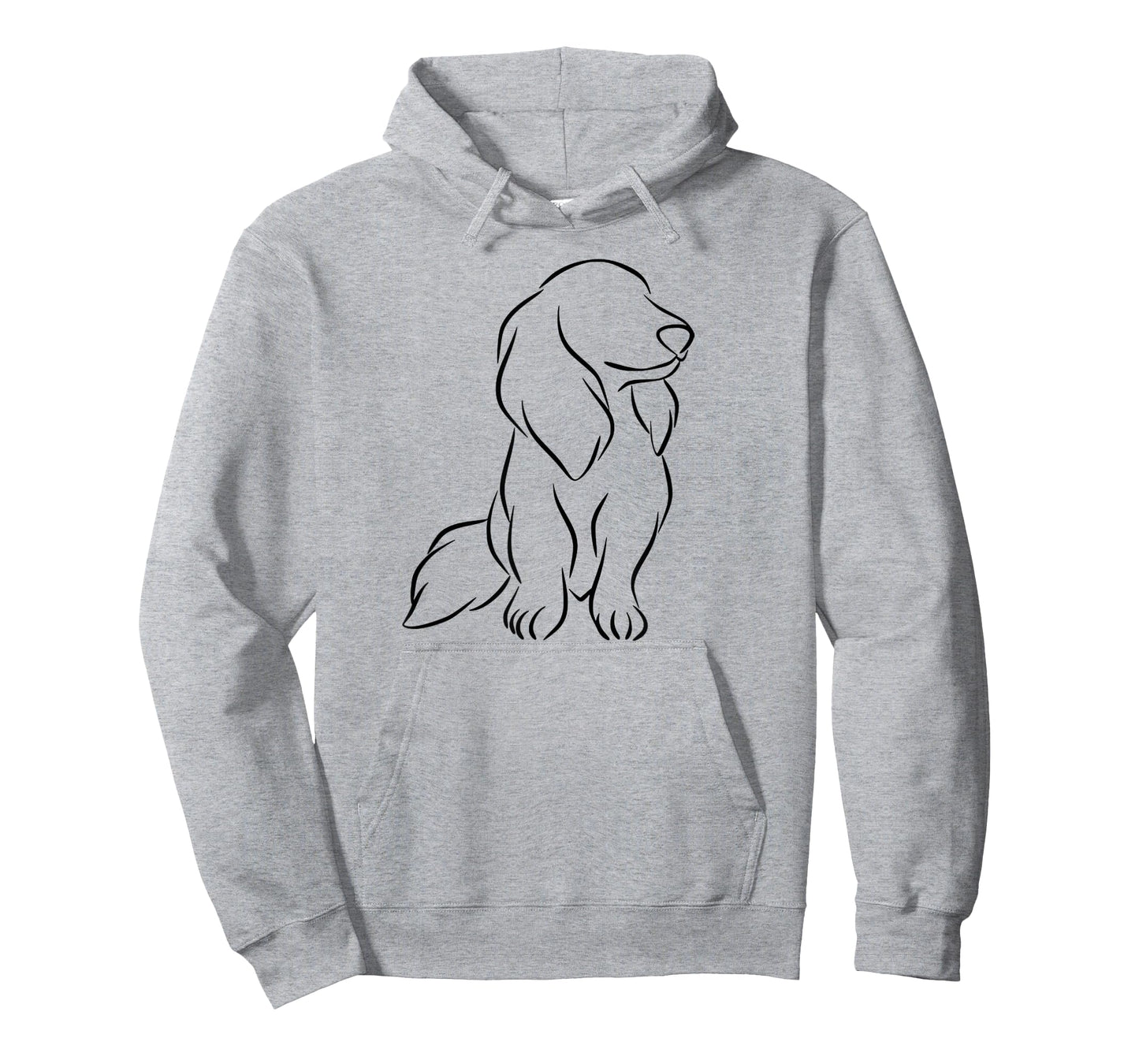 Long haired Dachshund Line Art Cute Doxie Wiener Dog Women T-Shirt