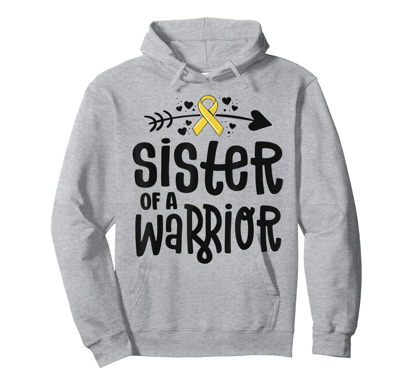 Sister Of A Warrior Gift Family Childhood Cancer Awareness T-Shirt