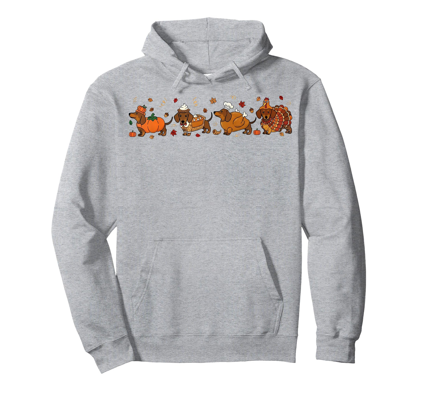 Autumn Pumpkin Fall Dachshund Thanksgiving Womens Mens Kids T-Shirt