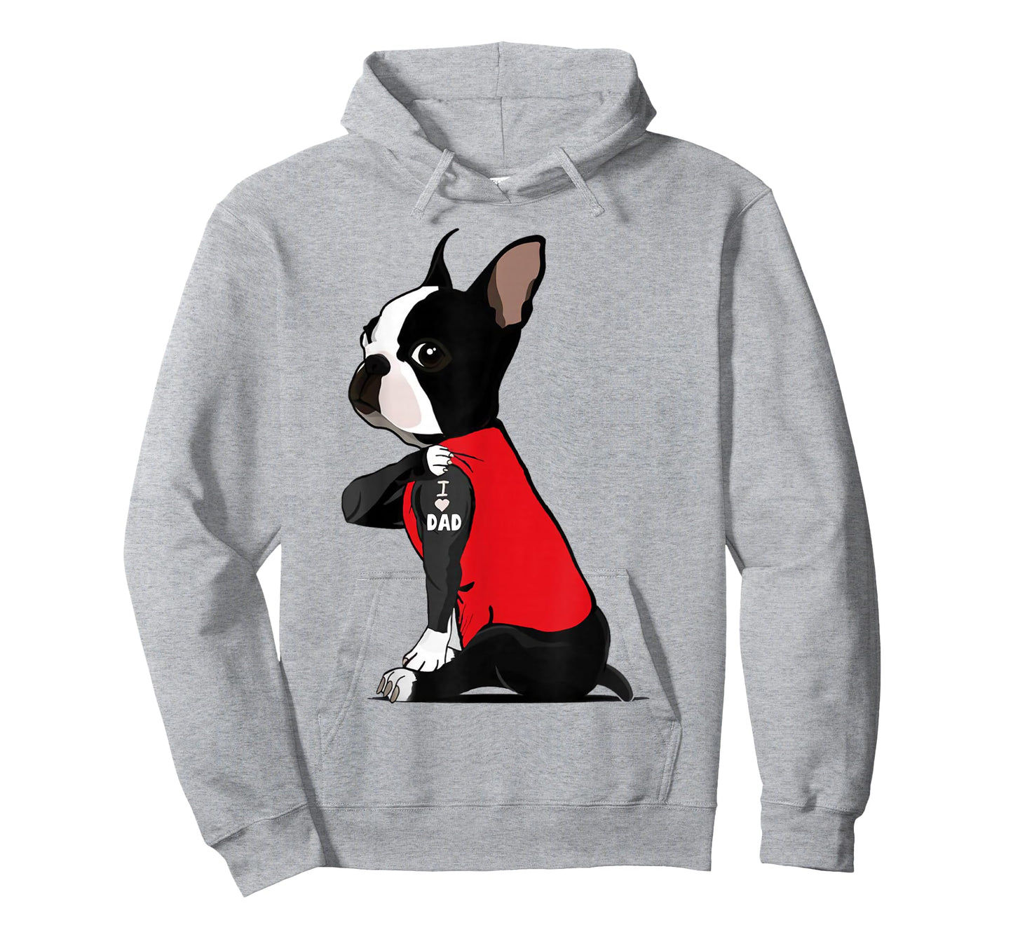 Boston Terrier I Love Dad Tattoo Shirt Funny Boston Terrier T-Shirt