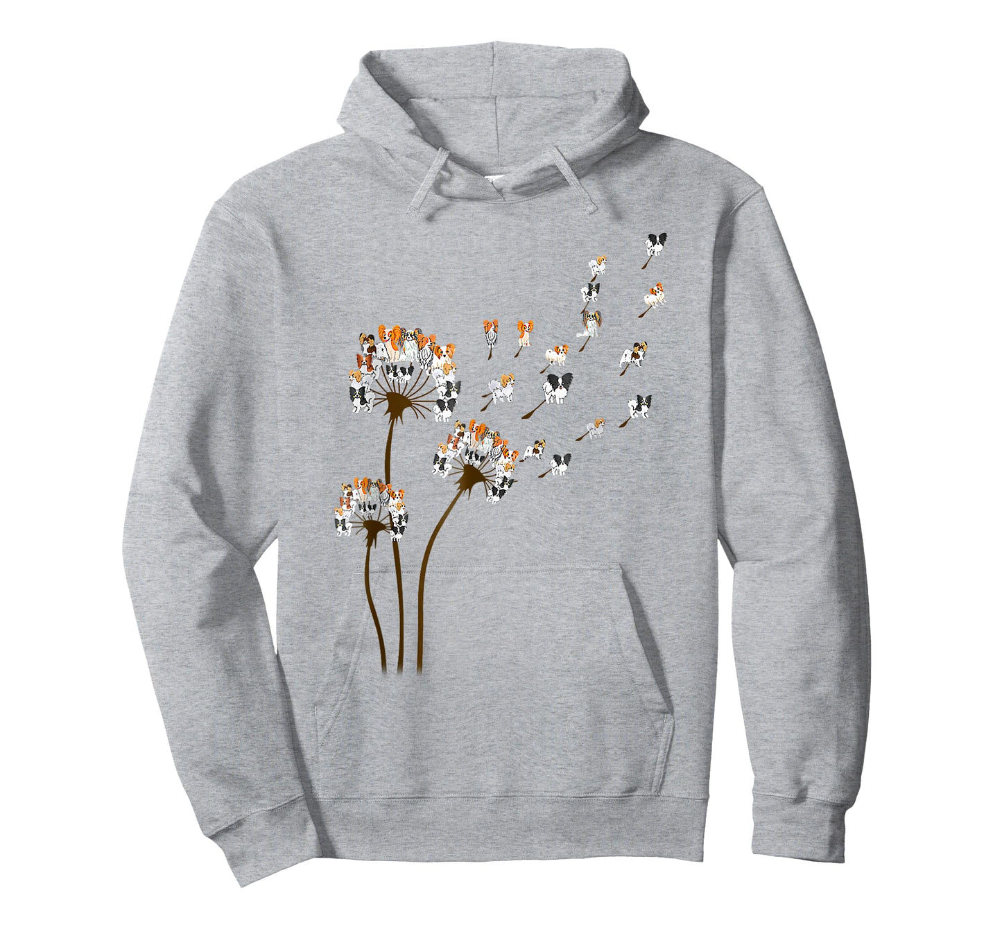 Papillon Dogs Flower Fly Dandelion Shirt Dog Mama Dog Lover T-Shirt
