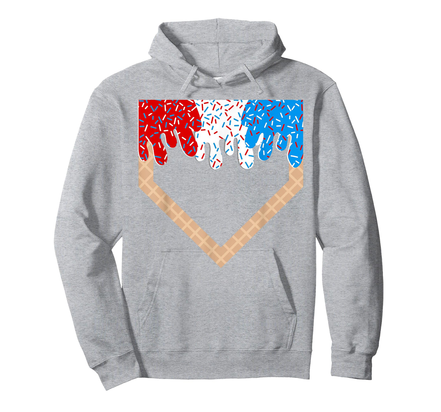 Red White and Blue Baseball Drip Ice Cream Sprinkles Boys T-Shirt