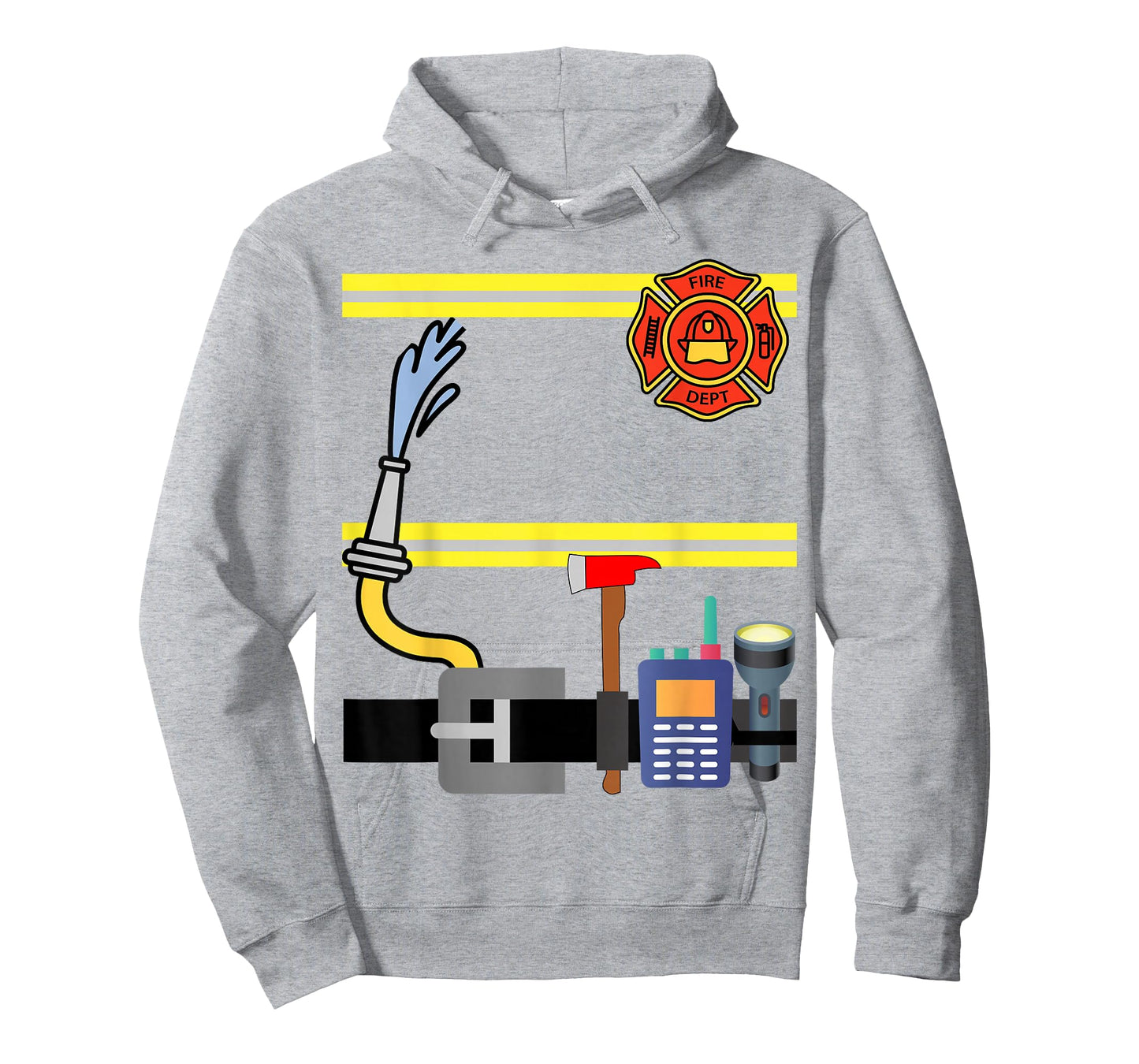 Boys Girl Men Kid Women's Fireman Firefighter Lazy Costume T-Shirt