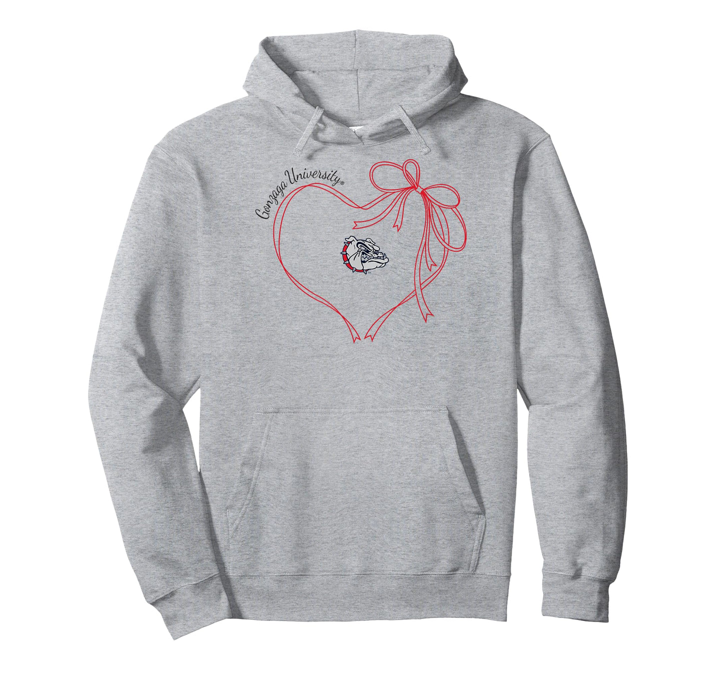 Gonzaga Bulldogs Bow Heart White Officially Licensed T-Shirt