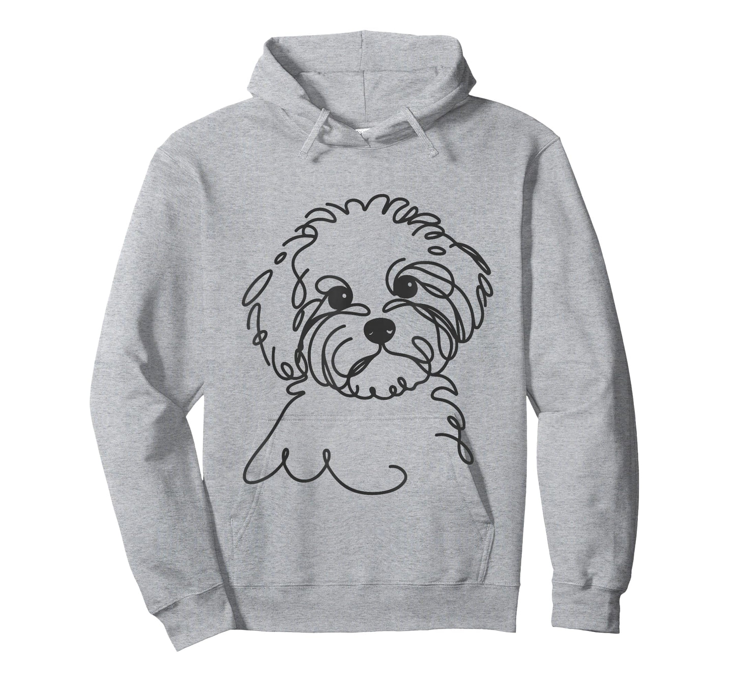 Line Art Dad Mom Dog - Maltipoo T-Shirt