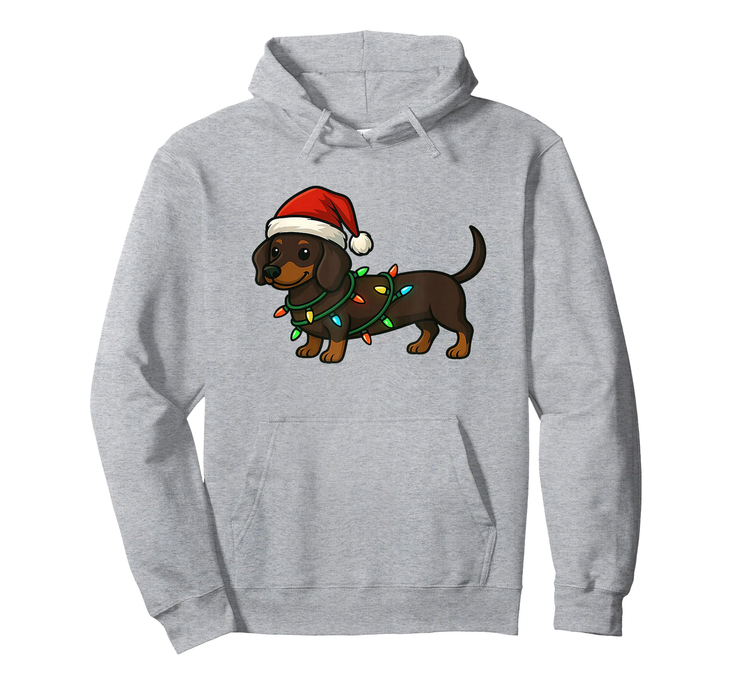 Cute Dachshund Dog with Santa Hat Funny Christmas Xmas Gift T-Shirt