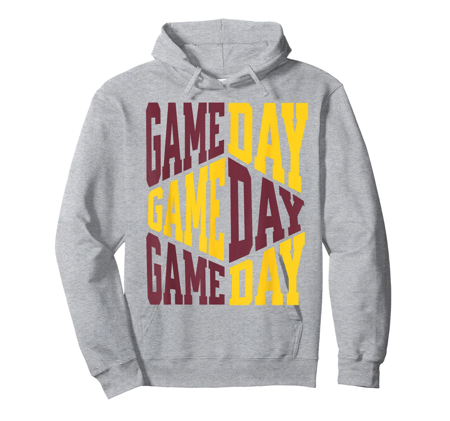 Game Day Sports Football Maroon Yellow Gold School Spirit T-Shirt