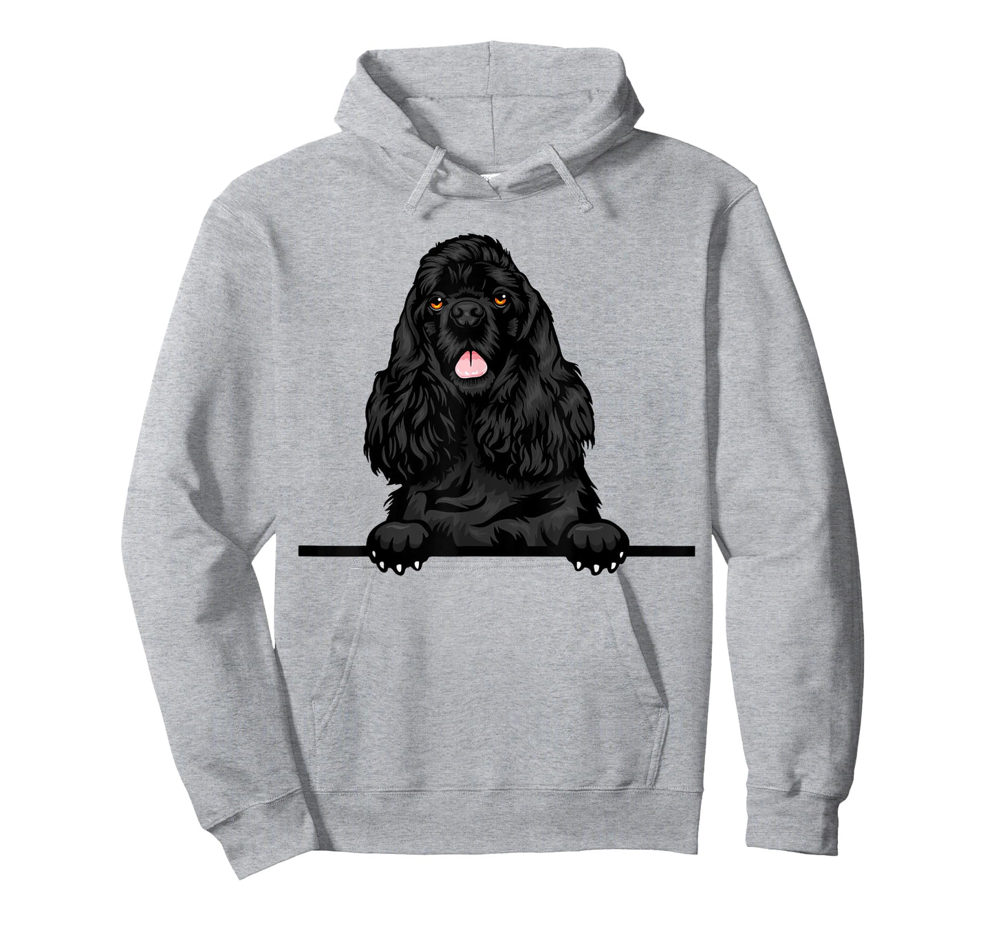 Peeking Black Cocker Spaniel Dog T-Shirt for Men Women Girls Kids