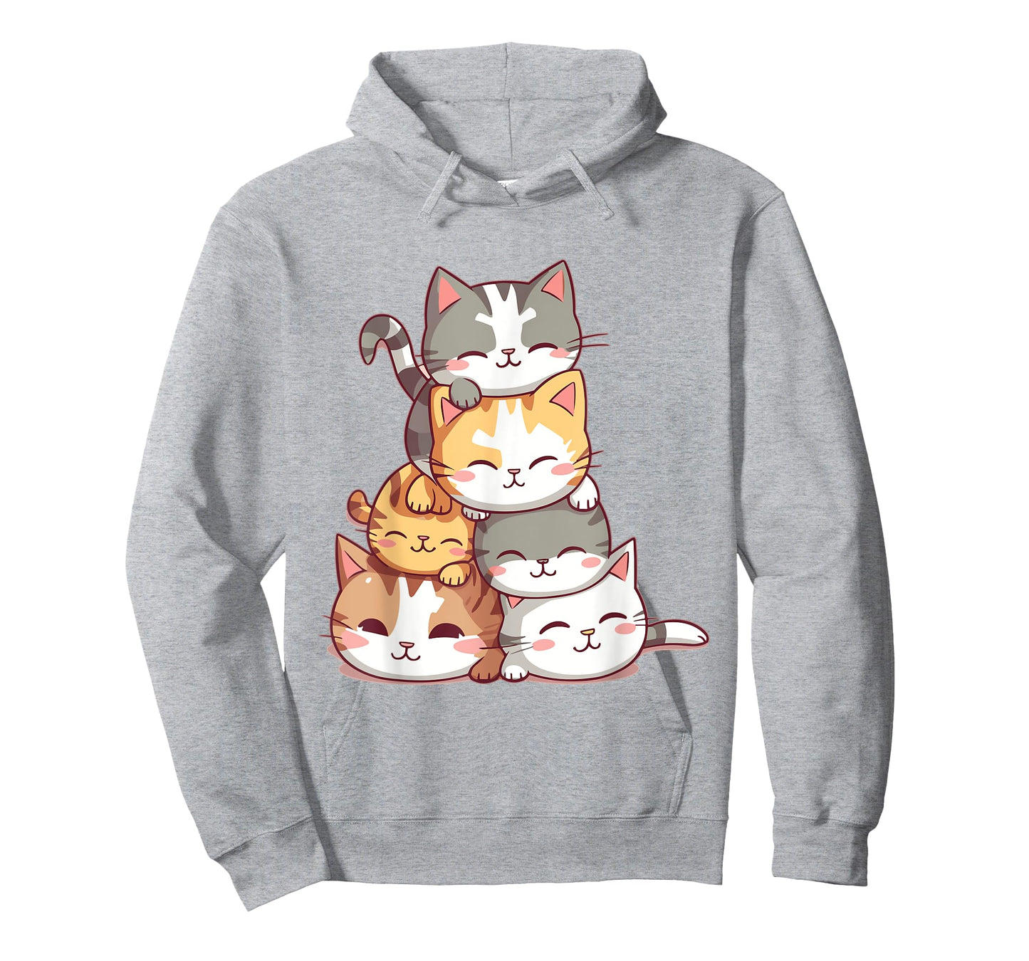 Cat Cute Kitty Pile Cats Anime Kawaii Neko Women Girls T-Shirt