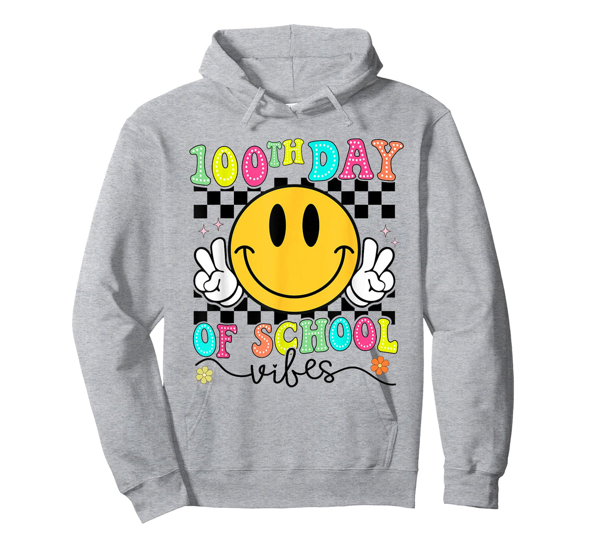 100th Day of School Vibes Cute Smile Face 100 Days Groovy T-Shirt