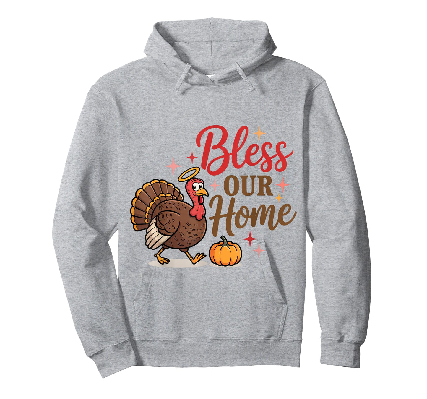 Bless Our Home Cute Turkey Thanksgiving Design T-Shirt