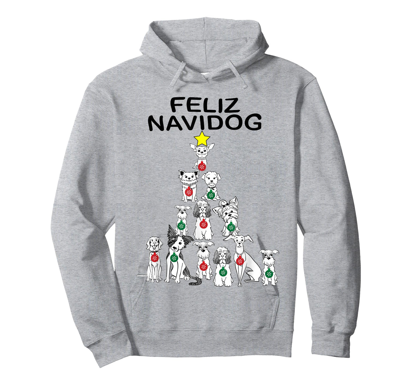 Feliz Navidog Funny Christmas Dog TShirt Cute Xmas Tree Dog Men Women Kids T-Shirt
