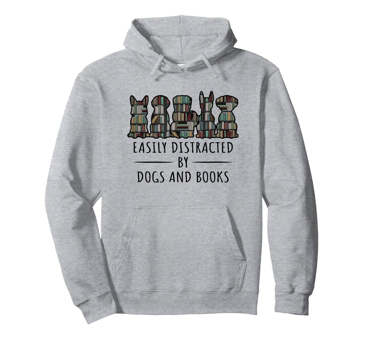 Easily Distracted By Dogs And Books Funny Animal Book Lover T-Shirt