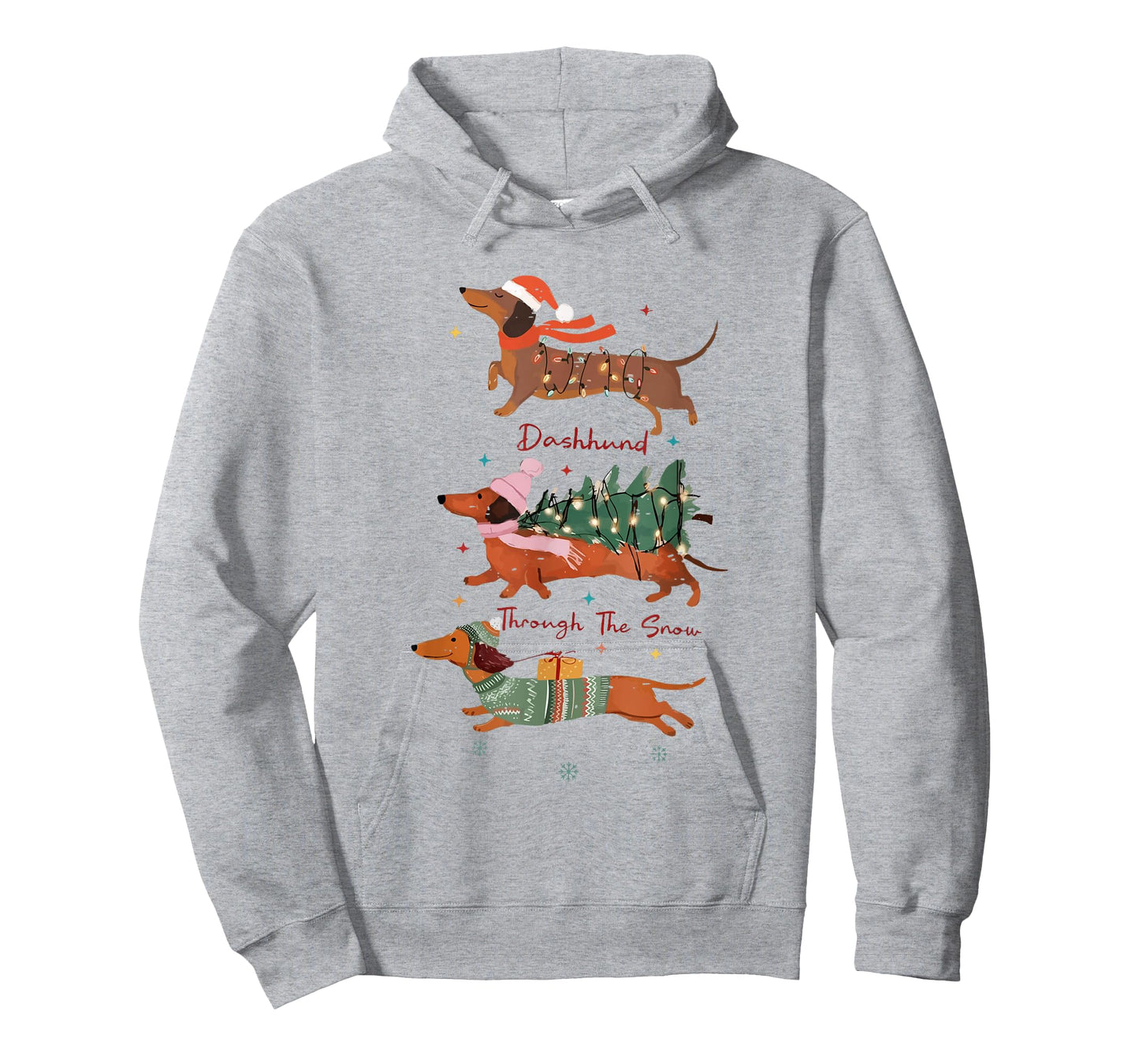 Funny Weiner Dog Dachshund Through The Snow Merry Christmas T-Shirt