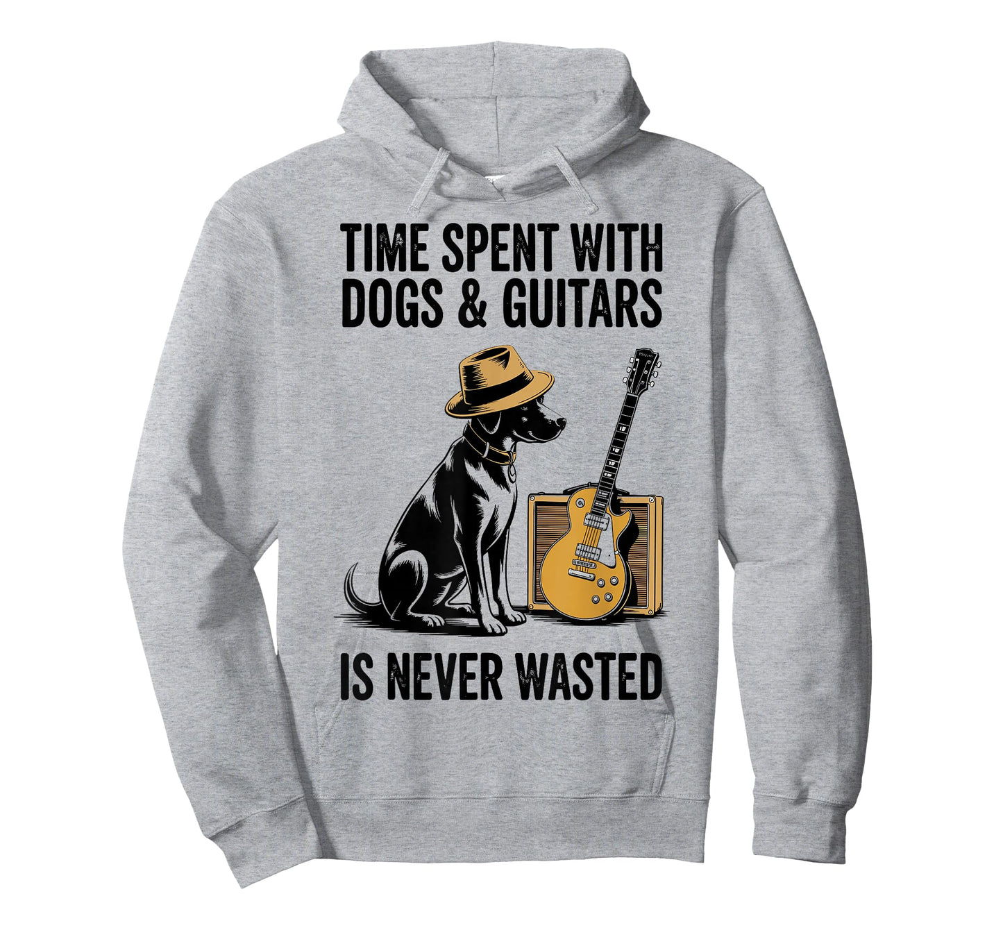 Time Spent with Dog and Guitars is Never Wasted Saying T-Shirt