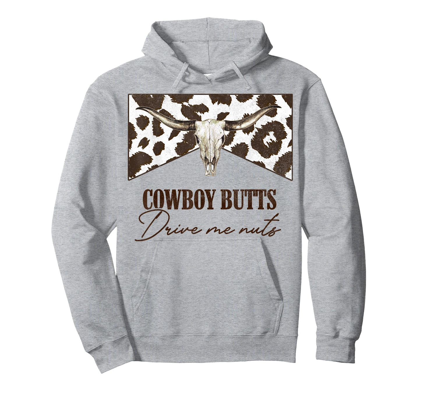 Leopard Bull Skull Western Cowboy Butts Drive Me Nuts T-Shirt