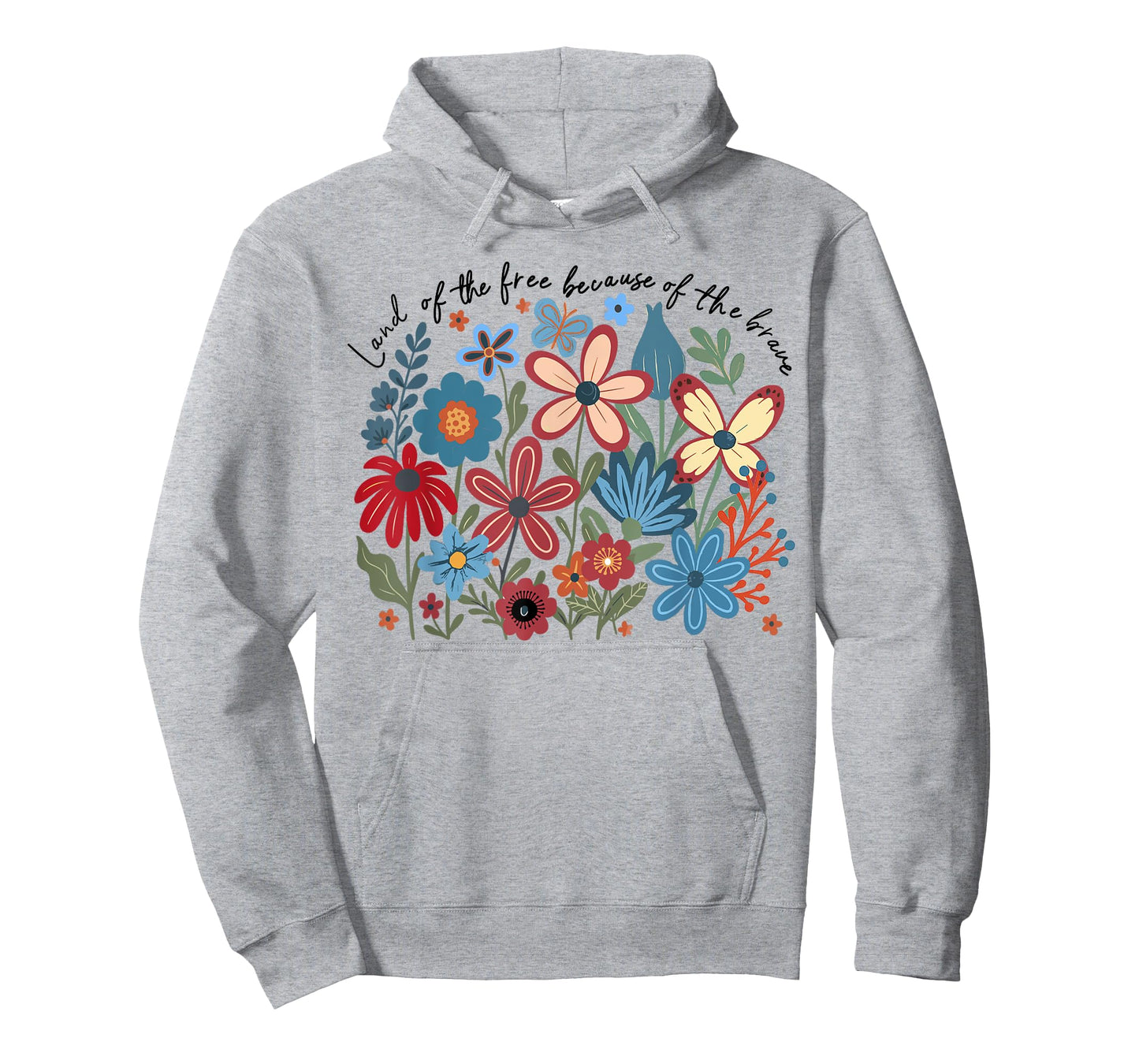 Land Of Free Because Of The Brave 4th Of July Boho Floral T-Shirt