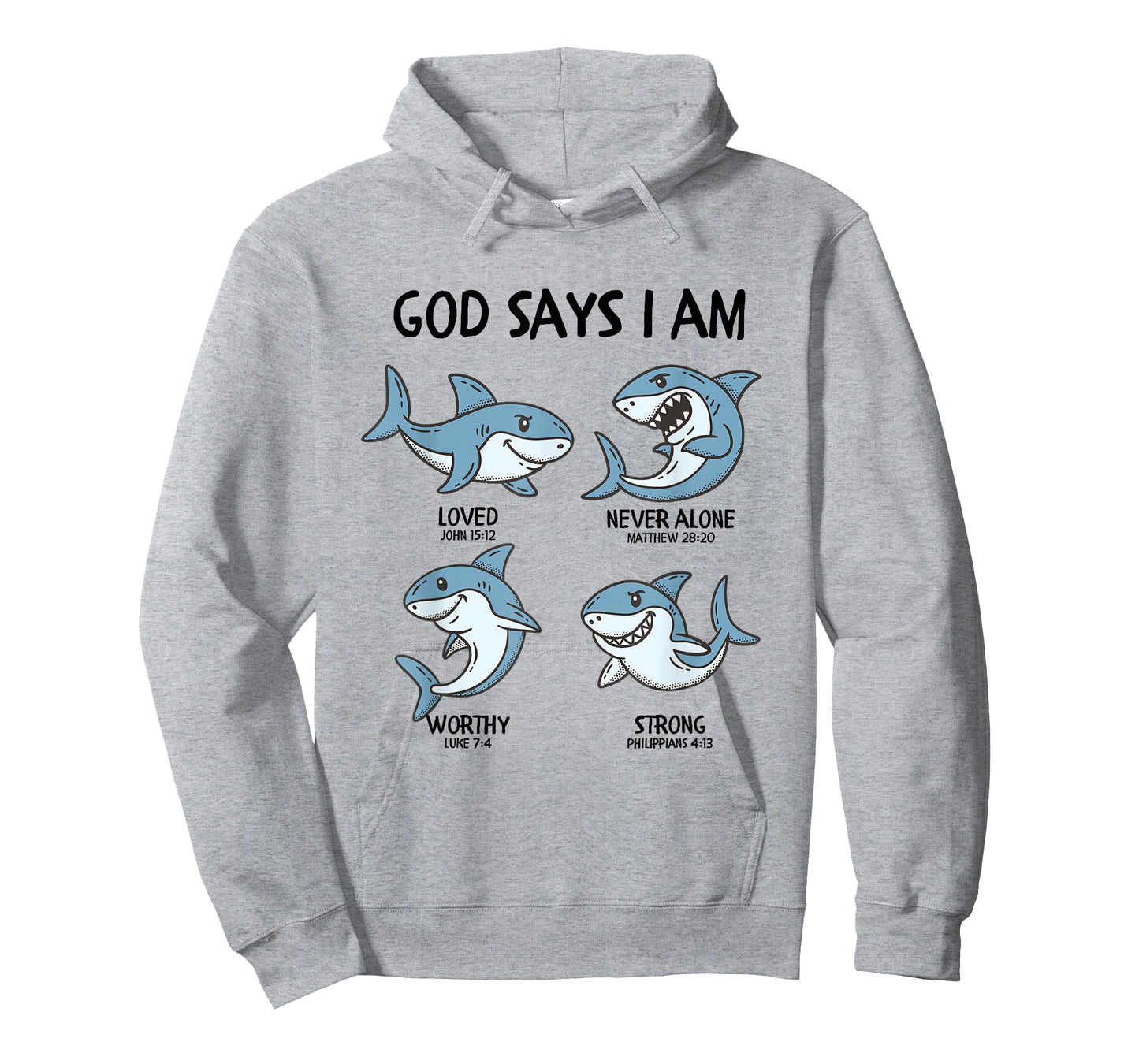 God Says I Am Shark Toddler Kids Farm Bible Verse T-Shirt