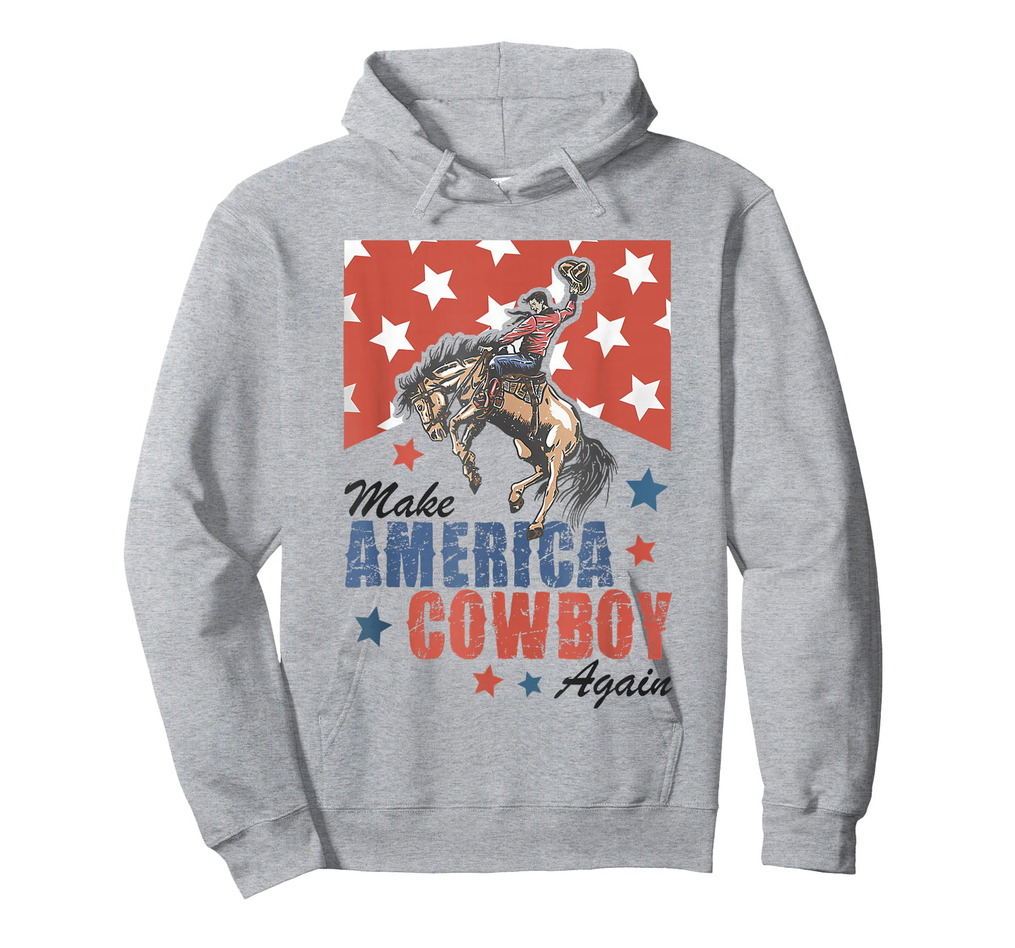 Make America Western Cowboy Again Retro 4th Of July USA Flag T-Shirt