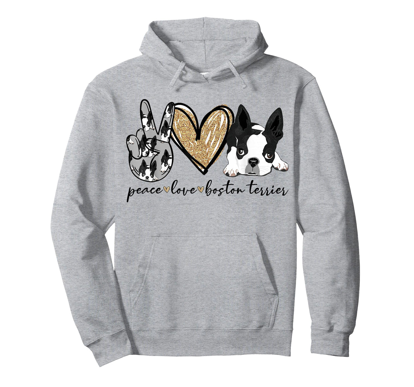 Peace Love Boston Terrier Funny Boston Terrier Lover Dog Mom T-Shirt