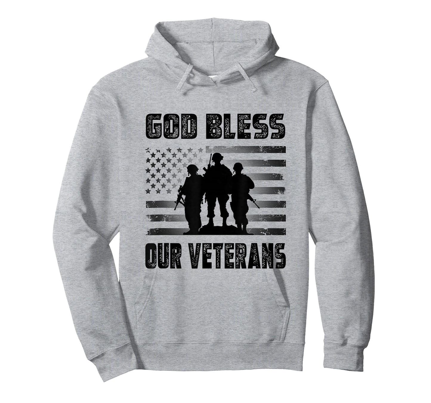 God Bless Our Veterans Patriotic American Flag T-Shirt