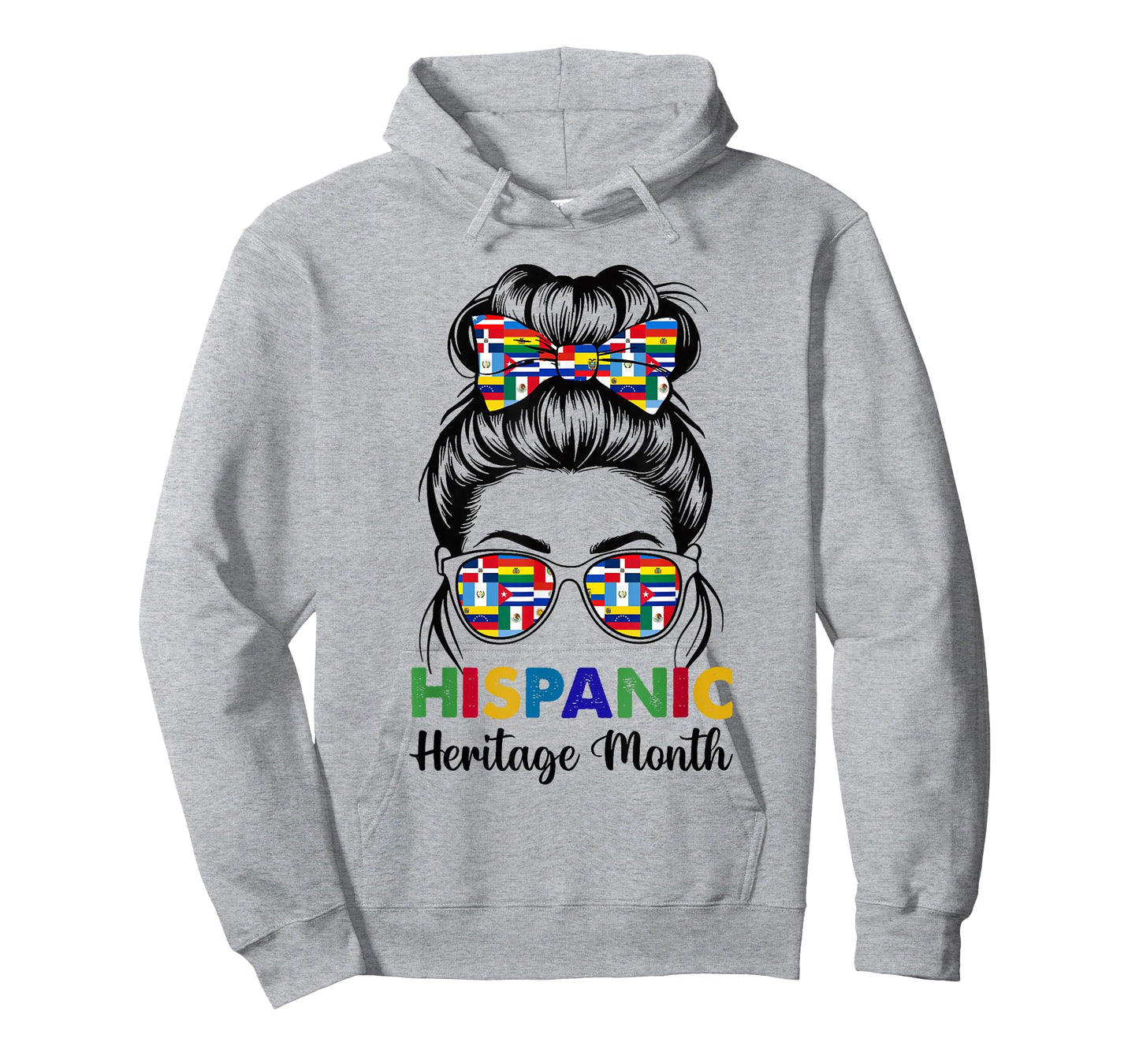 National Hispanic Heritage Month Messy Bun All Countries T-Shirt